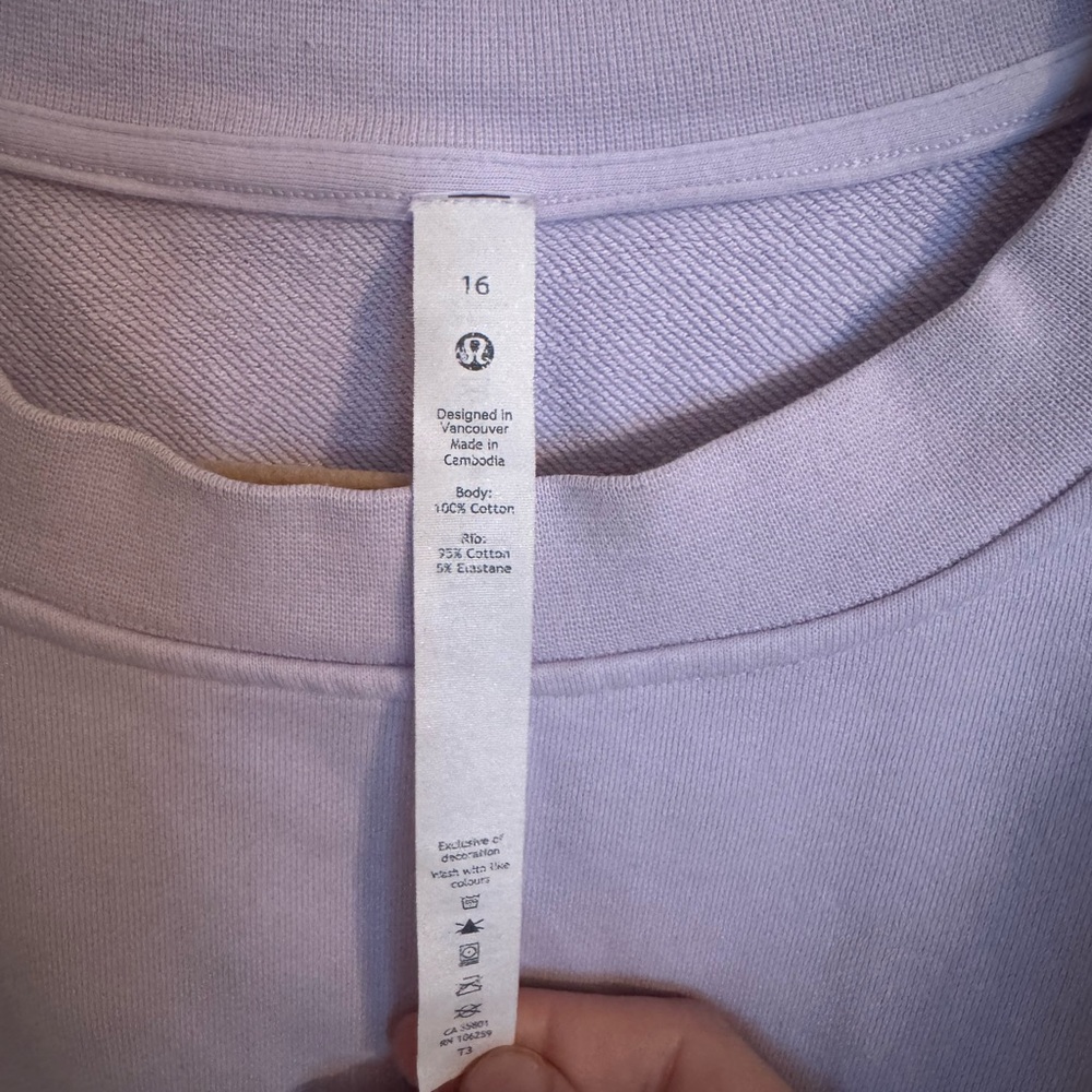 Lululemon Perfectly Oversized Crew Sweatshirt - Lavender Dew - 16 - Picture 6 of 7